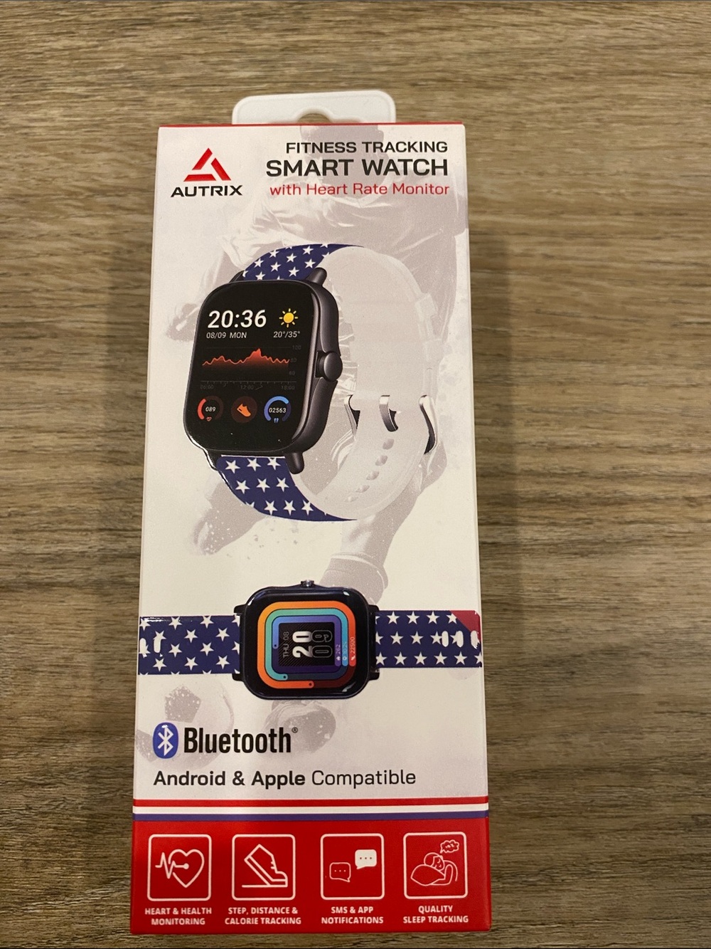 Autrix White Fitness Tracking Smart Watch with Heart Rate Monitor